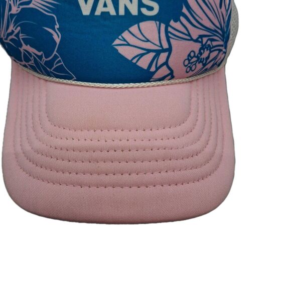 VANS Summertime Mesh Snapback Trucker Hat Pink Blue Floral Tropical Beach Aloha - Picture 4 of 8